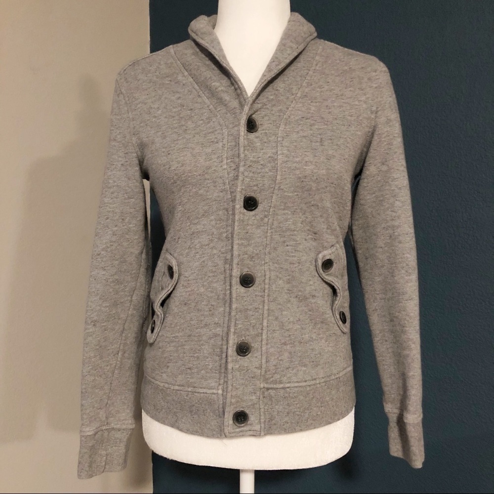 H&M gray knit button front sweater jacket